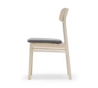 Stolab Silla Prima Vista abedul lacado mate claro Tela blues 9202 marrón-beige