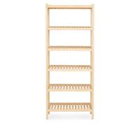 Stolarstwo Wochnik S.C. Estantería de madera maciza de pino con 6 estantes, 213 x 80 x 33 cm, estantería alta de madera de pino sin tratar, estantería para cargas pesadas de hasta 40 kg por estante