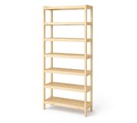 Stolarstwo Wochnik S.C. Estantería de madera maciza de pino con 7 estantes, 253 x 60 x 33 cm, de madera de pino sin tratar, para cargas pesadas de hasta 40 kg por estante, para despensa, sótano