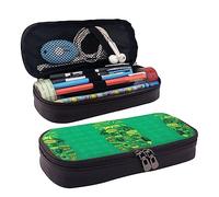 StOlmx Psych - Estuche para lápices con cita de piña de gran capacidad, estuche de cuero duradero con cremallera, Black, Talla única, Maleta