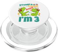 Stomp Chomp Roar I'm 3 Dinosaurio Juguete Decoración 3er Cumpleaños PopSockets PopGrip para MagSafe