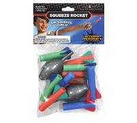 Stomp Rocket The original Squeeze Rocket 10 Rockets - Regalos de vstago de lanza de cohetes de espuma suave para nios y nias - edades de 4 aos y