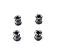 STONE - 4 Tuercas y Tornillos de Plato de Bicicleta MTB Gravel Monoplato CNC Aluminio 7075-T651 compatible con SRAM, SHIMANO, ROTOR, STONE, FSA, RACEFACE, SUNRACE, GARBARUK, WOLF TOOTH, T.A