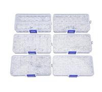 Stone Bead Set, Acrylic Loose Beads for DIY Jewelry Making, Transparent Round Beads with 5 Sizes, Includes 1400 Beads for Bracelet Necklace Craft, Comes with Divided Storage Box