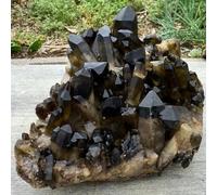 Stone Black Quartz Crystal Cluster Home Office Decoration Gem(200-300g)