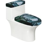Stone Bridge - Juego de 2 fundas para tapa de inodoro y tapa de tanque de inodoro, diseño elástico de impresión completa, se adapta a la mayoría de inodoros