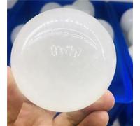 Stone Calcite Crystal Ball Home Decoration Ball + Wooden Frame Gift(8cm)