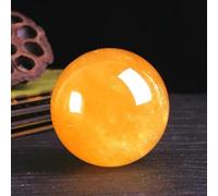 Stone Citrine Calcite Quartz Crystal Ball Home Decoration Wooden Frame(3cm)