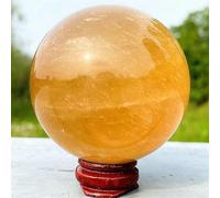 Stone Citrine Calcite Quartz Crystal Ball Home Decoration Wooden Frame(5.5-6cm)