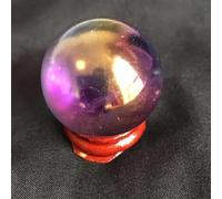 Stone Crystal Ball Coated Halo electroplated Quartz Crystal Ball(Size:2pcs)