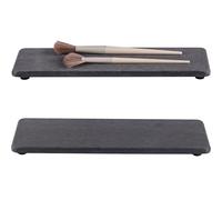 Stone Drying Mat Kitchen,Alfombrilla Escurreplatos 2 bandejas for lavabo de baño (6,3 x 3,15 pulgadas), posavasos de tierra de diatomeas, bandeja de jabón de cocina(26-8cm Dark Grey)