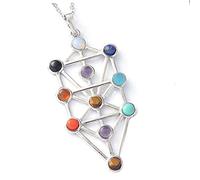 Stone El Colgante del árbol de la Vida del Tarot qabalístico judío Kabbalah Collar de Cuentas Chakra curación Gemas Joyas