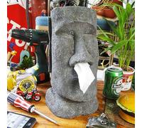 Stone Face Tissue Box - Easter Island Resin Tissue Holder
