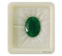 Stone Gems Piedra esmeralda original de 4 quilates. Piedra preciosa Panna suelta certificada de corte ovalado., Free Size, Cristal, Esmeralda