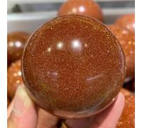 Stone Gold Sand Quartz Crystal Ball Beautiful Crystal Ball Crystal(40-50mm)