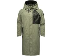 STONE HARBOUR Zafaar - Chubasquero largo con capucha para hombre (talla S-3XL), verde oliva, L
