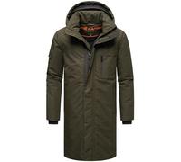 STONE HARBOUR Chaqueta de invierno para hombre (S-3XL) - Capucha extraíble, impermeable, parte con cierre magnético, chaqueta cálida para hombre - B758, verde oliva, L
