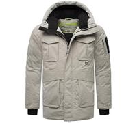 STONE HARBOUR Edriik XX S-3XL - Chaqueta de invierno para hombre con tira magnética y capucha ajustable, gris plateado, M