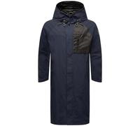STONE HARBOUR Zafaar - Chubasquero largo con capucha para hombre (talla S-3XL), azul marino, L