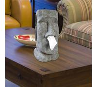 Stone Holder - Easter Island Face Sculpture Container, Fun Portrait Storage Box, Sturdy Decorative Art Piece For Home | Unique Display Element Suitable For Office Table Loung