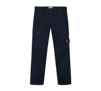 Stone Island- Pantalones de Sarga Broken Twill Elásticos de Algodón- Trousers- Hombre- Azul- W32- Pantalones de Sarga Broken Twill Elásticos de Algodón
