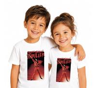 Stone Kids - Camiseta para niño y niña, Michael Jackson Gold Oficial Pop Vintage, Música 80, talla 6 a12 años, blanco, 10 años
