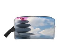 Stone Lake Orchid - Neceser de viaje para cosméticos, bolsa de maquillaje de gran capacidad, bolsa organizadora portátil, bolsa de tela Oxford, bolsa de almacenamiento impermeable para mujeres y