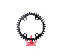 STONE - Plato Redondo/Ovalado Monoplato 107 BCD Compatible con SRAM Force AXS Gravel Carretera Road CNC Aluminio 7075-T651 4 Brazos 38T | 40T | 42T | 44T | 46T | 48T | (Redondo, 38T)