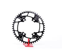 STONE - Plato Redondo/Ovalado Monoplato 107 BCD Compatible con SRAM Force AXS Gravel Carretera Road CNC Aluminio 7075-T651 4 Brazos 38T | 40T | 42T | 44T | 46T | 48T | (Redondo, 48T)