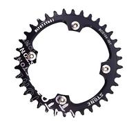 STONE - Plato Redondo/Ovalado para Bicicleta MTB 4 Tornillos 104BCD Monoplato CNC Aluminio Aleris 7075-T651 32T | 34T | 36T (Redondo, 34T)