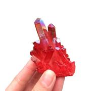 Stone Red Flame Halo Quartz Crystal Cluster Home Decor