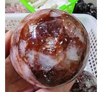 Stone Red Glue Flower Ball Quartz Crystal Home Office Decoration Gem (610-700g)