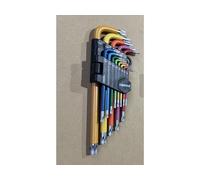 STONE REEF Juego de 27 llaves angulares con cabeza esférica y perfil de estrella, llave Allen hexagonal y llave de estrella [T6-T50, 1,27-10 mm] - Incluye mango - Color CR-V 6150 - Juego de llaves