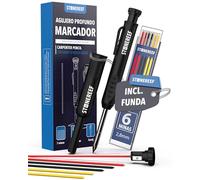 STONE REEF Marcador profesional de agujeros profundos con carcaj, lápiz de carpintero, marcador de agujeros de perforación, bolígrafo de marcado, lápiz para artesanos y obras de construcción