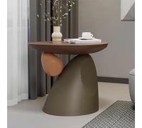 Stone Shaped Resin Small Sofa End Table, Irregular Modern Side Table,Small Hallway Accent Table, Coffee Table for Living Room, Bedroom(Brown)