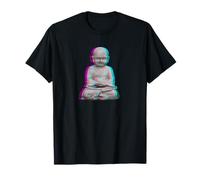Stone Statue of Buddha Vaporwave Glitched Art Camiseta