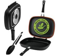 Stone&Stone Sartén Parrilla acero & aluminio fundido revestimiento piedra antiadherente inducción Plancha Asar Bandeja Asadora Plancha de Asar Alemán GreblonC3+ Ecológico sin PFOA Gas Horno (32CM)