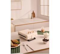 STONE STUDIO - Sandwichera Grill Y Gofrera De Placas Intercambiables Blanco Roto