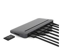 Stone - USB-C Multi-Port Desktop Hub for MacBook - Mini DisplayPort, Ethernet port, power supply, 3 USB ports, USB-C port, SD card, and headphone/speaker connections