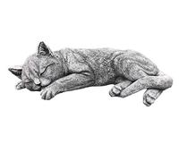stoneandstyle Figura de Piedra de Gato Durmiente, Hecho a Mano, a Prueba de Escarcha