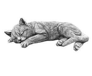 stoneandstyle Figura de Piedra de Gato Durmiente, Hecho a Mano, a Prueba de Escarcha