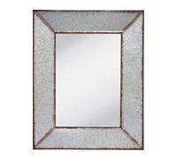 Stonebriar Espejo de Pared Rectangular rústico con Marco de Metal galvanizado, 28 x 22 Pulgadas, Plateado
