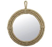 Stonebriar Pequeño Espejo de Pared Redondo náutico Vintage con Borde Envuelto en Cuerda y Lazo para Colgar