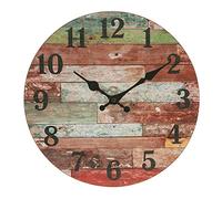 Stonebriar Reloj de Pared, Madera, Multicolor, 12 Pulgadas