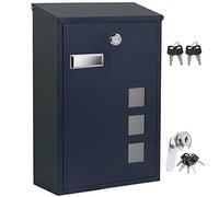 Stonebroo Buzon Exterior, Buzon de Pared, Buzones de Correos Moderno, con 2 Llave un 1 Cerradura, Ventanas de Visualización, Gris Antracita