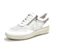 Stonefly 220775 Cloud White Bianco Scarpe Donna Sneakers Lacci Zip Pelle forata 39