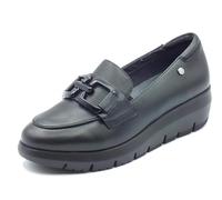 Stonefly 222129 Plume Nappa Black Mocasines para mujer de piel de cuña media, Negro , 38 EU