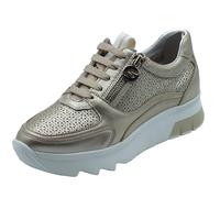 Stonefly 222510 Spock Laminated Simply Taupe Zapato Confort para Mujer de Piel, topo, 37 EU