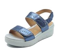 Stonefly 223652 Aqua III Limo Blue Sandalias para mujer de piel azul con cuña alta, turquesa, 38 EU