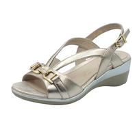 Stonefly Sandalia con cuña baja VANITY III 223648 en oro piel laminada - Mujer color: Metal Fizz talla: 41